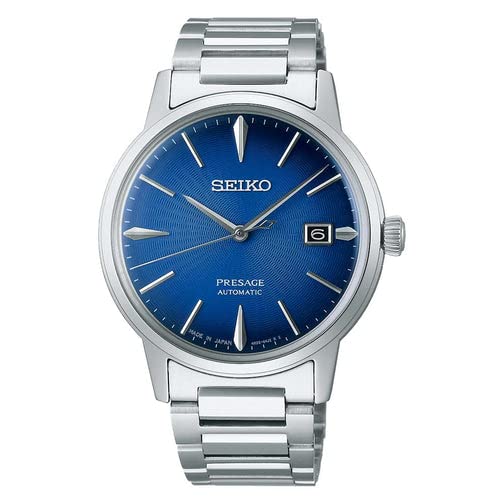 ウオッチ セイコー メンズ SEIKO SRPJ13 Automatic Watch for Men - Presage Collection - Vivid Blue Dial with Date Calendar, Stainless Steel - Water-Resistant 50Mウオッチ セイコー メンズ