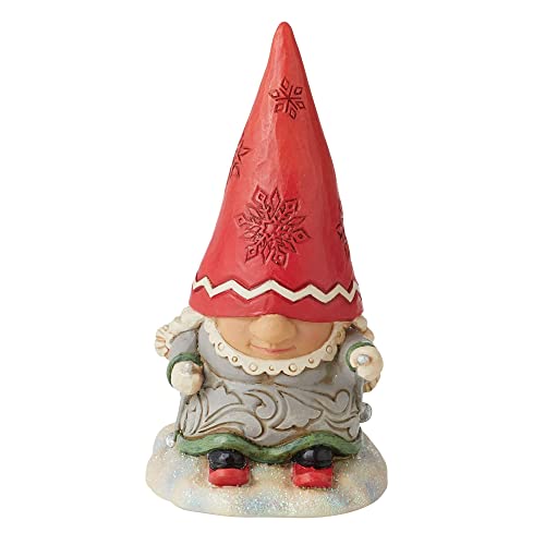 エネスコ Enesco 飾りつけ 室内装飾 外国で模範例 亜米利加 Enesco Jim Shore Heartwood Creek Gnome with Braids Skiing Figurine, 4.33 Inch, Multicolorエネスコ Enesco 飾りつけ 室内装飾 外国で模範例 亜米利加