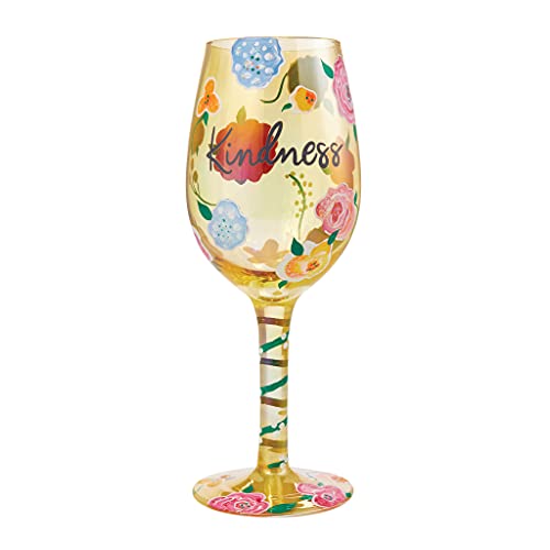エネスコ Enesco 飾りつけ 室内装飾 外国で模範例 亜米利加 Enesco Designs by Lolita Kindness Floral Hand-Painted Artisan Wine Glass, 15 Ounce, Multicolorエネスコ Enesco 飾りつけ 室内装飾 外国で模範例 亜米利加