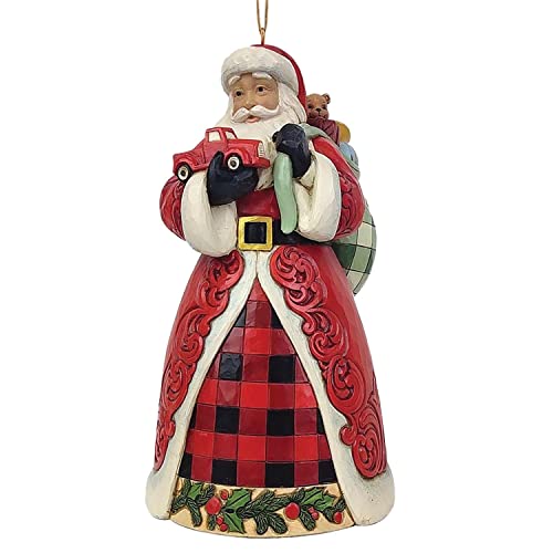 エネスコ Enesco 飾りつけ 室内装飾 外国でひな形 亜米利加 Jim Shore Country Living Santa Holding Red Truck Christmas Ornament 4.75 Inchエネスコ Enesco 飾りつけ 室内装飾 外国でひな形 亜米利加