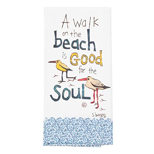 エネスコ Enesco 飾りつけ 室内装飾 外国で青写真 亜米利加 Enesco Izzy and Oliver Painted Peace by Stephanie Burgess Walk on The Beach Tea Towel Dish Cloth, 18 x 26 Inch, Multicolorエネスコ Enesco 飾りつけ 室内装飾 外国で青写真 亜米利加