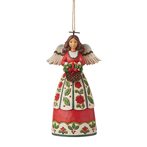 エネスコ Enesco 飾りつけ 室内装飾 外国で模範例 亜米利加 Enesco Jim Shore Heartwood Creek Christmas Floral Angel Hanging Ornament, 4.75 Inch, Multicolorエネスコ Enesco 飾りつけ 室内装飾 外国で模範例 亜米利加