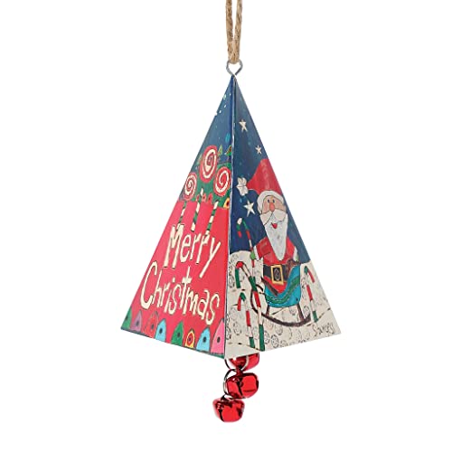 エネスコ Enesco 飾り付け 室内装飾 外国で模範例 亜米利加 Enesco Izzy and Oliver Painted Peace by Stephanie Burgess Santa Merry Christmas 3-Sided Triangle Hanging Ornament, 5 Inch, Multicolorエネスコ Enesco 飾り付け 室内装飾 外国で模範例 亜米利加 インテリア小物・置物-インテリア・寝具・収納-その他