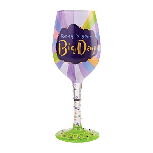 エネスコ Enesco 置物 インテリア 海外モデル アメリカ Enesco Designs by Lolita Today is Your Big Day Artisan Hand-Painted Wine Glass, 15 Ounce, Multicolorエネスコ Enesco 置物 インテリア 海外モデル アメリカ