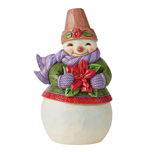 エネスコ Enesco 飾り付け 室内装飾 外国で模範例 亜米利加 Enesco Jim Shore Heartwood Creek Snowman Holding a Poinsettia Pint-Sized Figurine, 5 Inch, Multicolorエネスコ Enesco 飾り付け 室内装飾 外国で模範例 亜米利加