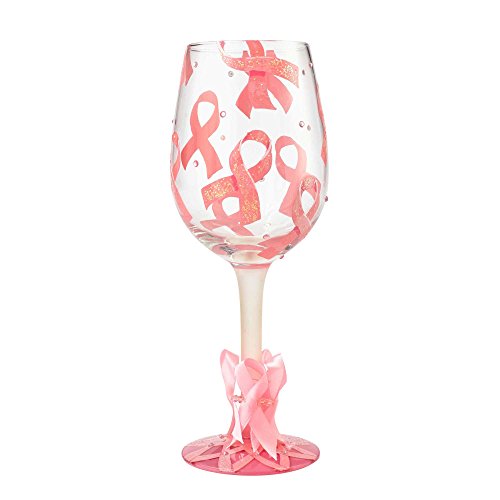 エネスコ Enesco 飾りつけ 室内装飾 外国で模範例 亜米利加 Enesco GIFT- Pink Ribbon Wine Glass, Multicolorエネスコ Enesco 飾りつけ 室内装飾 外国で模範例 亜米利加