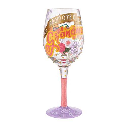 エネスコ Enesco 飾りつけ 室内装飾 外国で模範例 亜米利加 Enesco Designs by Lolita Best Mom\u0027s Get Promoted to Grandma Artisan Hand-Painted Wine Glass, 15 Ounce, Multicolorエネスコ Enesco 飾りつけ 室内装飾 外国で模範例 亜米利加
