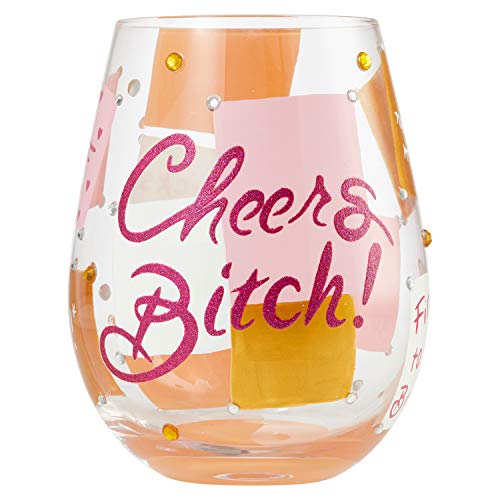 エネスコ Enesco 飾りつけ 室内装飾 外国で模範例 亜米利加 Enesco 6007479 Designs by Lolita Cheers B Artisan Stemless Wine Glass, 20 Ounce, Multicolorエネスコ Enesco 飾りつけ 室内装飾 外国で模範例 亜米利加