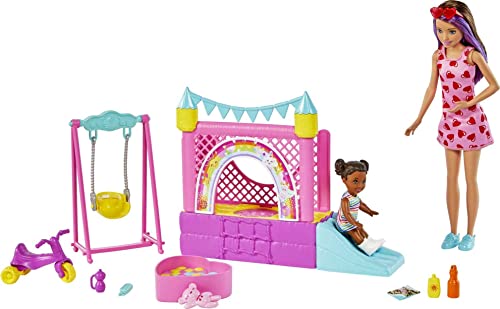 バービー バービーあやつり人形 Barbie Skipper Babysitters Inc Playset with Skipper Doll, Toddler Small Doll, Working Bounce House, Swing \u0026 Accessoriesバービー バービーあやつり人形