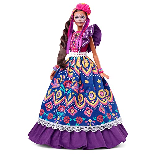 バービー バービー人形 Barbie Signature Doll, 2022 Dia De Muertos Collectible, Traditional Ruffled Dress with Flower Crown & Calavera Face Paintバービー バービー人形｜angelica