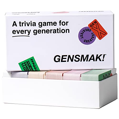 ボードゲーム 英語 アメリカ 海外ゲーム GENSMAK! Trivia Party Game for Adults & Families Multi-Generational Trivia Card Game for Game Night Funny Trivia with Hints 2-8+ Players Ages 10+ボードゲーム 英語 アメリカ 海外ゲーム｜angelica