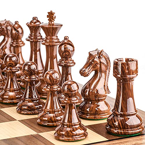 ボードゲーム 英語 アメリカ 海外ゲーム AMEROUS High Polymer Weighted Chess Pieces with 4.25'' King - 2 Extra Queens - Gift Package, Standard Tournament Chessmen for Chess Board or Replacement of Missing Pieces (Chボードゲーム 英語 アメリカ 海外ゲーム|angelica