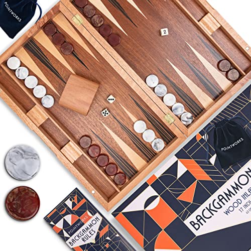 ゲーム盤力くらべ 英語 亜米利加 外国で力くらべ Pointworks 17 Inch Backgammon Sets for Adults. Beautiful Wood Inlaid Backgammon Board Game Set with Unique Checkers \u0026 Dice. Large Back Gammon Game Sets Travel Size for 2 Playゲーム盤力くらべ 英語 亜米利加 外国で力くらべ