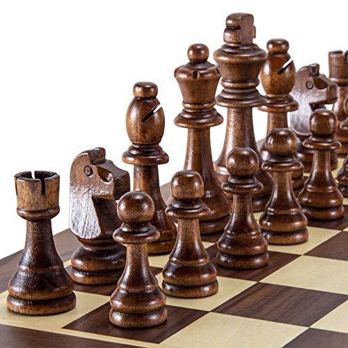 ボードゲーム 英語 アメリカ 海外ゲーム AMEROUS Wooden Chess Pieces Only, Tournament Staunton Wood Chessmen with 3.5 inches King, Chess Game Pawns for Chess Board Game, Replacement of Missing Pieces (2 Storage Bag ボードゲーム 英語 アメリカ 海外ゲーム｜angelica