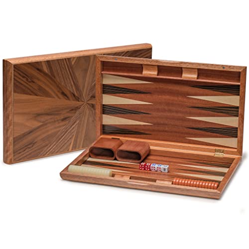 ボードゲーム 英語 アメリカ 海外ゲーム Yellow Mountain Imports Wooden Inlaid Backgammon Set, Cascadia - with Acrylic Playing Pieces \u0026 Wooden Dice Cups, 17-inch Boardボードゲーム 英語 アメリカ 海外ゲーム