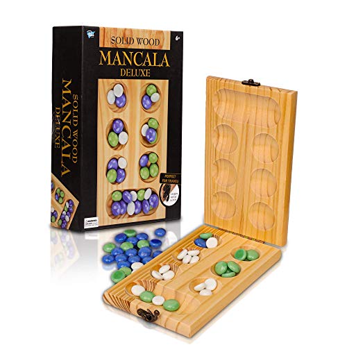 ゲーム盤力くらべ 英語 亜米利加 外国で力くらべ Hi-Q Solid Wood Deluxe Mancala - Folding Board Game w Metal Latch and Glass Marbles- Portable Strategy Travel Game - Recommended Ages 6+ゲーム盤力くらべ 英語 亜米利加 外国で力くらべ