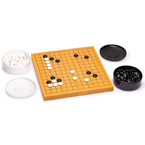 ボードゲーム 英語 アメリカ 海外ゲーム Yellow Mountain Imports Shin Kaya Beginner's Reversible 13x13 / 9x9 Go Game Set Board (0.8-inch) with Double Convex Melamine Stones - Classic Strategy Board Game (Baduk/Weiqiボードゲーム 英語 アメリカ 海外ゲーム｜angelica
