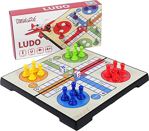 ゲーム盤競り合い 英語 亜米利加 外国で競り合い KIDAMI Ludo Magnetic Board Game Set, Folding and Light-Weight for Carrying, Gift for All Age (9.5 X 9.5 inches)ゲーム盤競り合い 英語 亜米利加 外国で競り合い