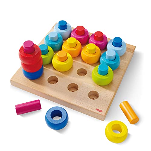 ボードゲーム 英語 アメリカ 海外ゲーム HABA Rainbow Whirls Wooden Sorting & Stacking Rings Shape Sorter, Educational Toys for 2 Year Old & Up, Color Sorting Fine Motor Toys, Made in Germanyボードゲーム 英語 アメリカ 海外ゲーム｜angelica