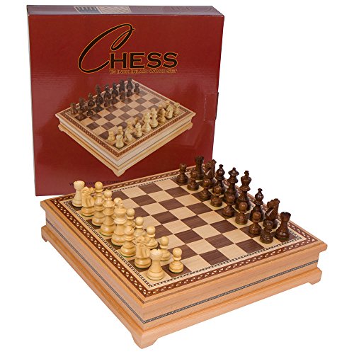ゲーム盤力くらべ 英語 亜米利加 外国で力くらべ Helen Chess Inlaid Wood Board Game Set with Weighted Wooden Pieces, Large 15 x 15 Inchゲーム盤力くらべ 英語 亜米利加 外国で力くらべ