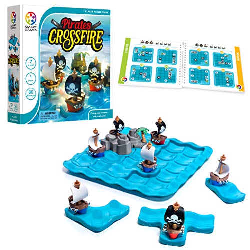 ゲーム盤力くらべ 英語 亜米利加 外国で力くらべ SmartGames Pirates Crossfire ? Strategy Logic Game with 4 Playing Modes and 80 Challenges for Ages 7+ゲーム盤力くらべ 英語 亜米利加 外国で力くらべ