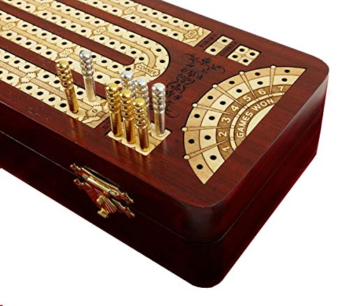 ボードゲーム 英語 アメリカ 海外ゲーム 12 1/2" 2 Track Continuous Cribbage Board W/Card Storage Maple Tracks on Bloodwood Corner & Games Wonボードゲーム 英語 アメリカ 海外ゲーム|angelica