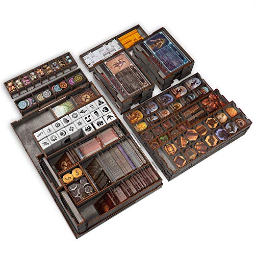 ゲーム盤力くらべ 英語 亜米利加 外国で力くらべ SMONEX Wooden Organizer Compatible with Gloomhaven Board Game - Box Suitable for Storage All Gloomhaven Expansions - Insert and Storage Suitable for Gloomhaven (Gray)ゲーム盤力くらべ 英語 亜米利加 外国で力くらべ