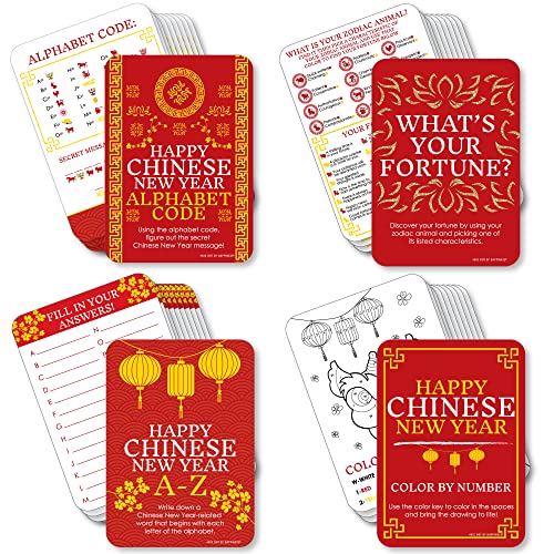 ゲーム盤競り合い 英語 亜米利加 外国で競り合い Big Dot of Happiness Chinese New Year - 4 Lunar New Year Games - 10 Cards Each - Gamerific Bundleゲーム盤競り合い 英語 亜米利加 外国で競り合い