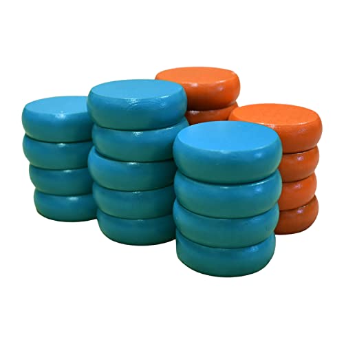 ゲーム盤力くらべ 英語 亜米利加 外国で力くらべ 26 Orange and Light Blue Crokinole Discs - Full Set (Large ? 1 1/4 Inch Diameter (3.2糎))ゲーム盤力くらべ 英語 亜米利加 外国で力くらべ