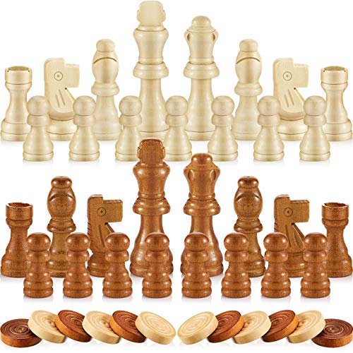 ゲーム盤競り合い 英語 亜米利加 外国で競り合い 56 Pieces Wooden Checkers Pieces Handcrafted Chess with Drawstring Storage Pouch Classic Wooden Chess Game Set Board Games Accessories インチ 2 Styles, 2 Colors (Brown, Natural)ゲーム盤競り合い 英語 亜米利加 外国で競り合い