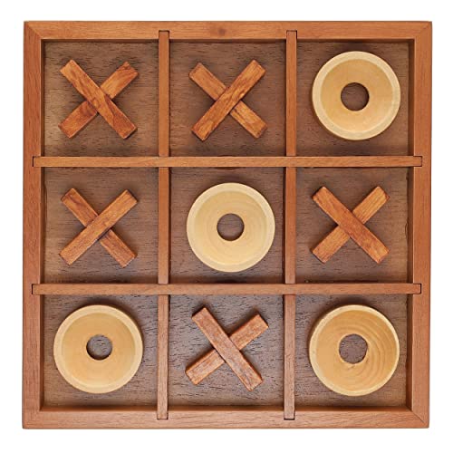 ボードゲーム 英語 アメリカ 海外ゲーム Wooden Tic Tac Toe Game ? 9 Inch Solid Wood Board with X and O Pieces, Decorative Coffee Table Game, Classic Home D?cor Accentボードゲーム 英語 アメリカ 海外ゲーム|angelica