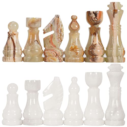 ボードゲーム 英語 アメリカ 海外ゲーム Radicaln Marble Chess Pieces 3.5" Handmade White & Green Chess Figuresボードゲーム 英語 アメリカ 海外ゲーム|angelica