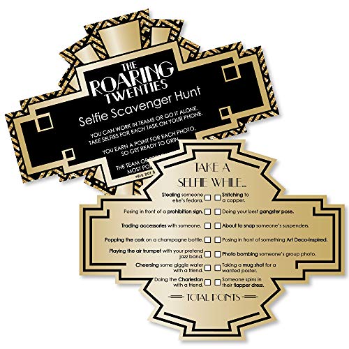ゲーム盤競り合い 英語 亜米利加 外国で競り合い Big Dot of Happiness Roaring 20\u0027s - Selfie Scavenger Hunt - 1920s Art Deco Jazz Party Game - Set of 12ゲーム盤競り合い 英語 亜米利加 外国で競り合い
