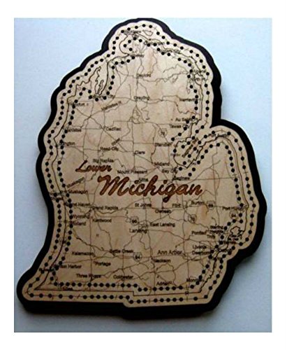 ゲーム盤力くらべ 英語 亜米利加 外国で力くらべ Lower Michigan Shaped Road Map Cribbage Boardゲーム盤力くらべ 英語 亜米利加 外国で力くらべ