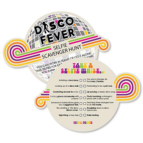 ゲーム盤競り合い 英語 亜米利加 外国で競り合い Big Dot of Happiness 70\u0027s Disco - Selfie Scavenger Hunt - 1970s Disco Fever Party Game - Set of 12ゲーム盤競り合い 英語 亜米利加 外国で競り合い