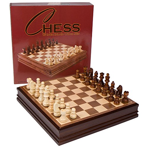 ゲーム盤力くらべ 英語 亜米利加 外国で力くらべ Catherine Chess Inlaid Wood Board Game with Wooden Pieces, Large 15 x 15 Inch Setゲーム盤力くらべ 英語 亜米利加 外国で力くらべ