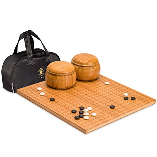 ゲーム盤力くらべ 英語 亜米利加 外国で力くらべ Yellow Mountain Imports Bamboo 0.8-Inch Etched Reversible 19x19 / 13x13 Go Game Set Board with 9.2粍 Double Convex Yunzi Stones and Bamboo Wood Bowls Set - Classic Strategy Bゲーム盤力くらべ 英語 亜米利加 外国で力くらべ