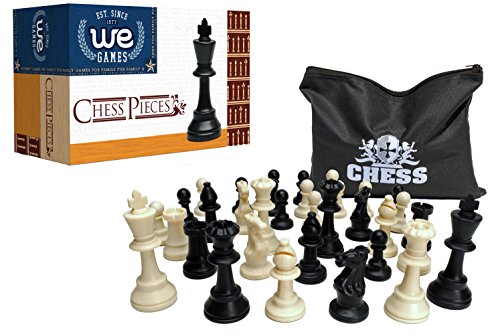 ゲーム盤力くらべ 英語 亜米利加 外国で力くらべ WE Games Triple Weighted Plastic Staunton Chessmen, Black \u0026 Cream - 3.75 インチ Kingゲーム盤力くらべ 英語 亜米利加 外国で力くらべ