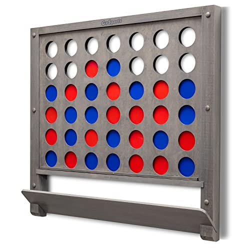 ゲーム盤力くらべ 英語 亜米利加 外国で力くらべ GoSports Wall Mounted Giant 4 インチ a Row - Jumbo Four インチ a Row with Coins - Gray Stainゲーム盤力くらべ 英語 亜米利加 外国で力くらべ