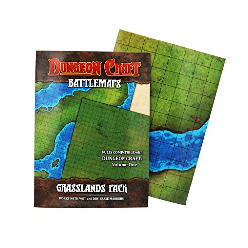 ゲーム盤競り合い 英語 亜米利加 外国で競り合い Dungeon Craft Battle Map for DND \u0026 RPG ? Double-Sided Gloss Laminated 24\"x33\"" Mat with 1\"" Grid ? Wet/Dry Erase Tabletop Terrain ? Grasslands Packゲーム盤競り合い 英語 亜米利加 外国で競り合い"