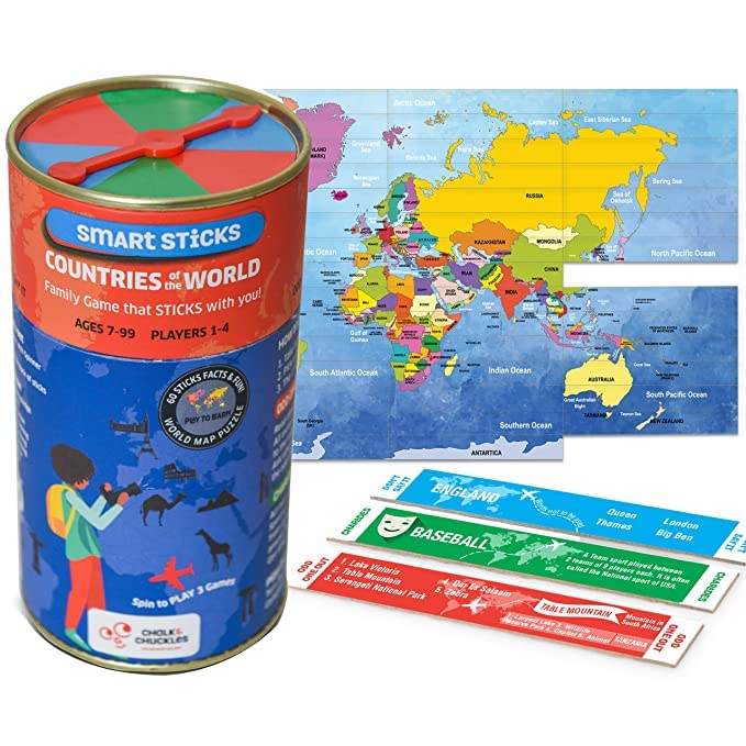 ゲーム盤競り合い 英語 亜米利加 外国で競り合い Chalk and Chuckles Smart Sticks Countries of The World Game, Gifts for 8-12 Year Old, Cool Learning Gift Idea for Teenage Boys \u0026 Girlsゲーム盤競り合い 英語 亜米利加 外国で競り合い