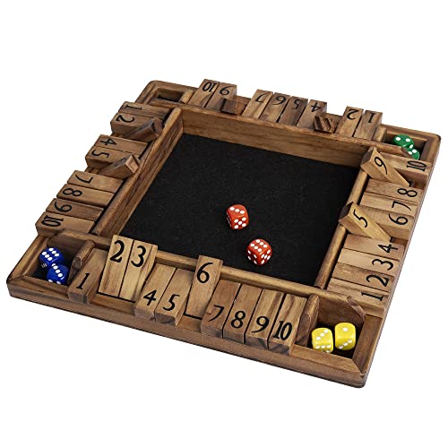 ボードゲーム 英語 アメリカ 海外ゲーム ropoda 12 Inches 4-Way Shut The Box Dice Board Game (2-4 Players) for Kids & Adults [4 Sided Large Wooden Board Game, 8 Dice + Shut-The-Box Rules] Smart Game for Learning Addボードゲーム 英語 アメリカ 海外ゲーム｜angelica