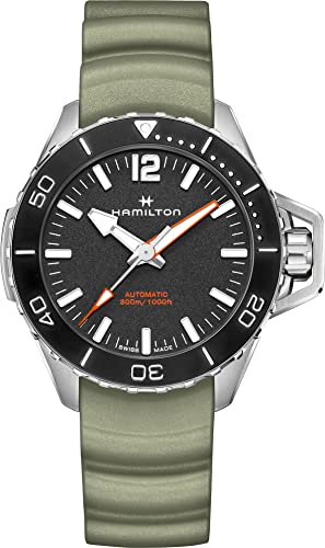 腕時計 ハミルトン メンズ Hamilton Khaki Navy Automatic Men's Watch, 46mm Stainless Steel Case, Swiss Made, Black Dial Analog Wrist Watch for Men, 300m Waterproof, Sapphire Crystal, 3-Hand Movement, Rubber Strap腕時計 ハミルトン メンズ｜angelica