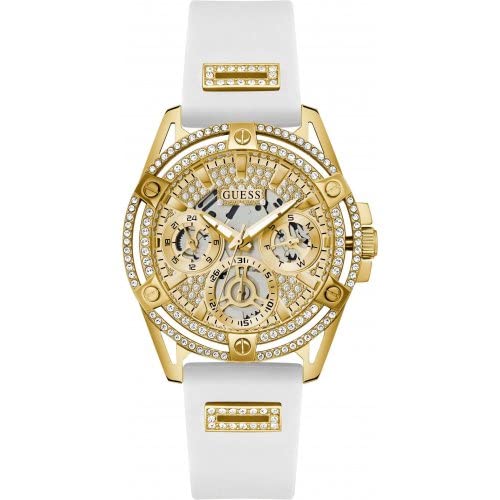 腕時計 ゲス GUESS レディース Guess Ladies 40mm Watch - White Strap Champagne Dial Gold Tone Case腕時計 ゲス GUESS レディース｜angelica