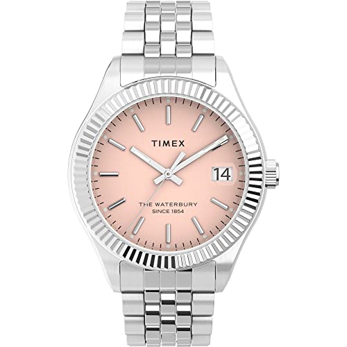 腕時計 タイメックス メンズ Timex Women's Waterbury Legacy 34mm Watch ? Pink Dial with Stainless Steel Case & Bracelet腕時計 タイメックス メンズ|angelica