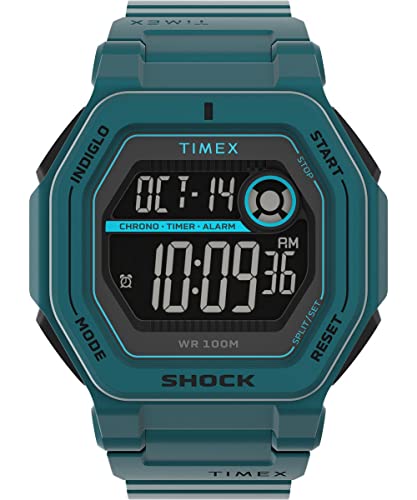 腕時計 タイメックス メンズ Timex Men's Command Encounter 45mm Watch - Blue Strap Digital Neg Display Dial Blue Case腕時計 タイメックス メンズ｜angelica