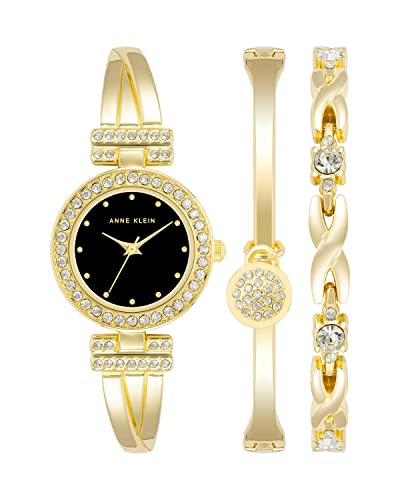 腕時計 アンクライン レディース Anne Klein Women's Premium Crystal Accented Bangle Watch and Bracelet Set腕時計 アンクライン レディース｜angelica