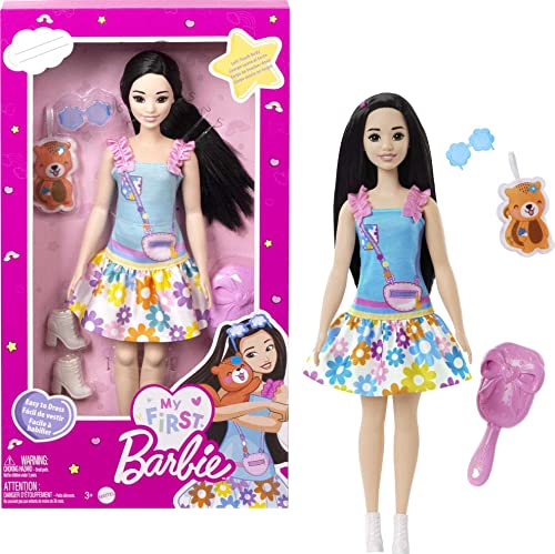 バービー バービーあやつり人形 Barbie: My First Preschool Doll, Renee with 13.5-inch Soft Posable Body \u0026 Black Hair, Plush Squirrel \u0026 Accessoriesバービー バービーあやつり人形
