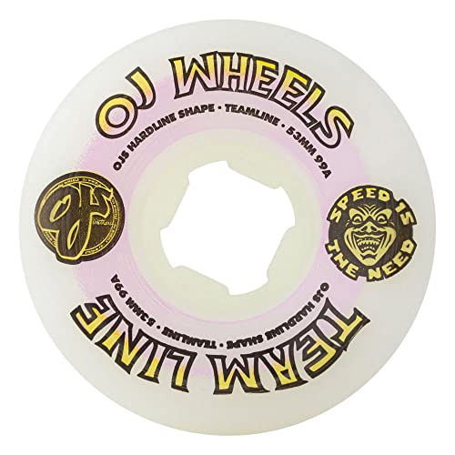 OJ WHEELS 55mm TEAM LINE 99a ベアリングセット 55mm Team Line Original White Black/Orange 99a| Hardline
