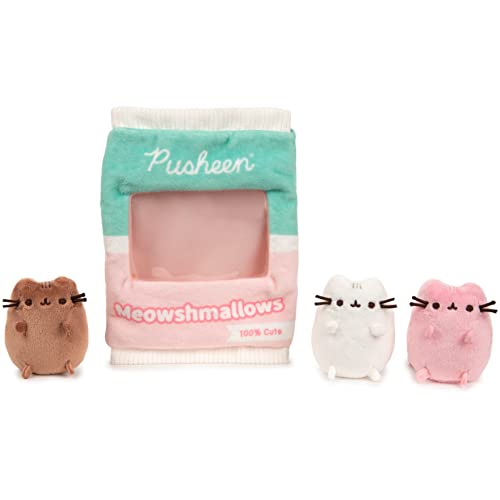 ガンド GUND ぬいぐるみ 即物的 お世話 GUND Pusheen Meowshmallows Bag of Treats with Removable Mini Plush, Stuffed Animals for Ages 8 and Up, Pink/Green, 7.5”ガンド GUND ぬいぐるみ 即物的 お世話